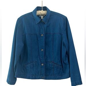 Talbots Blue Denim Jacket Petite 12
